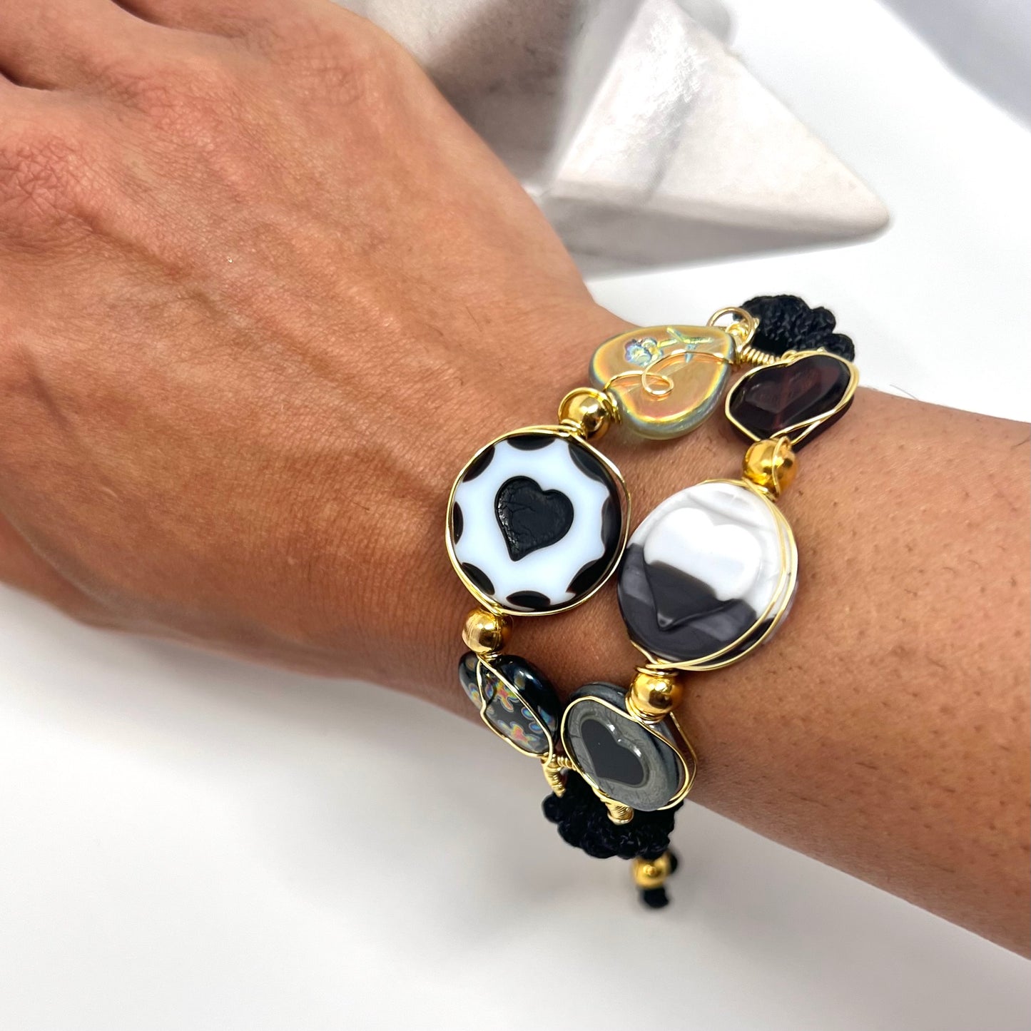 Handmade Czech glass beads bracelet
