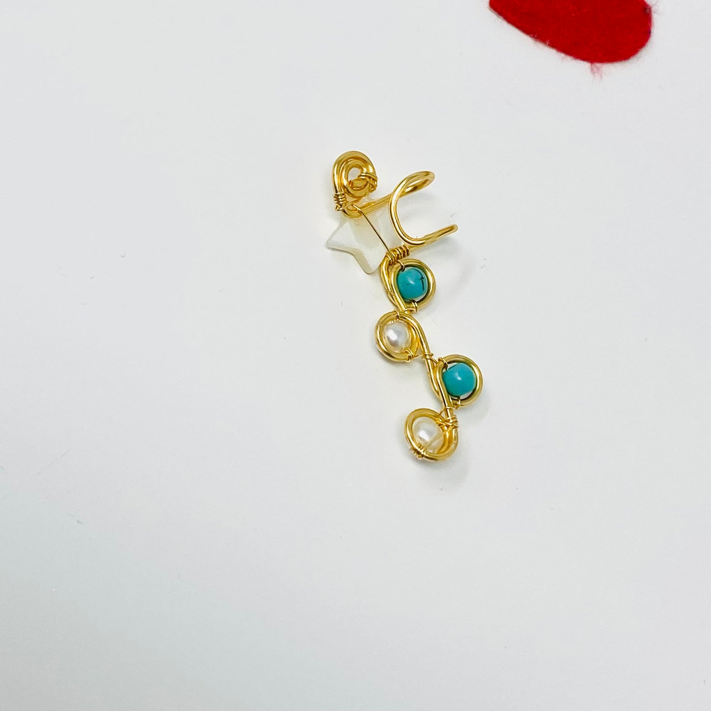 Turquoise Ear cuffs, Ear Cuff, Ear Climber, Ear cuff no piercing, turquoise earrings, cartilage earrings, gold ear cuff, Ear Jacket
