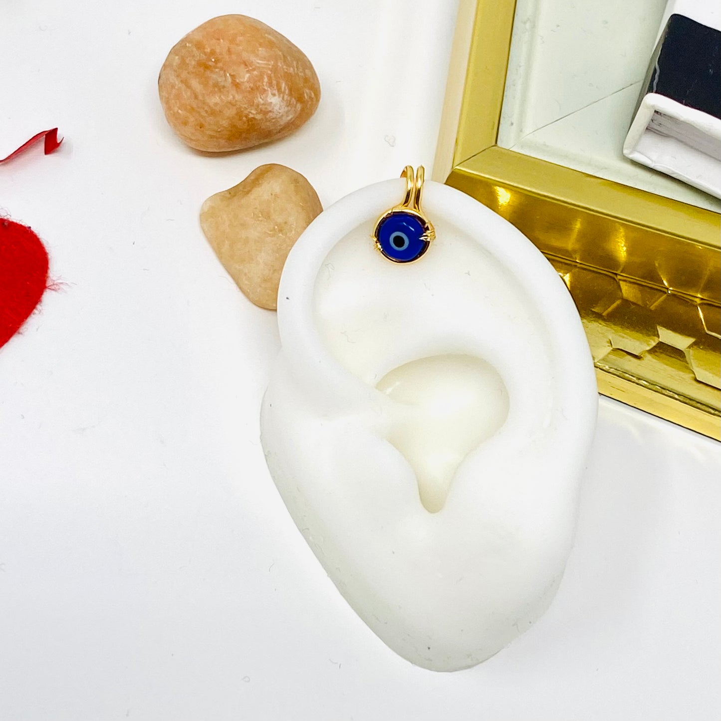 Evil eye ear cuff, Ear Cuff, No piercing, Evil eye earrings, Ear climber, cartilage earring, Hoop, Gold ear cuff,