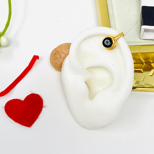 Evil eye ear cuff, Ear Cuff, No piercing, Evil eye earrings, Ear climber, cartilage earring, Hoop, Gold ear cuff,