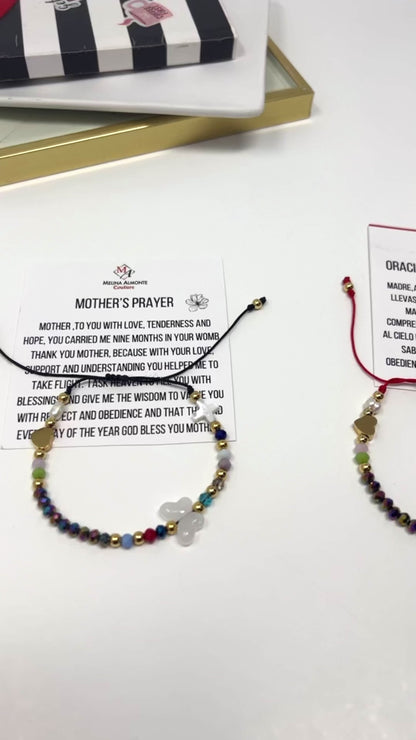 Mothers Prayer Bracelet, Mothers Bracelet, Mothers day Gift, Christian Bracelet, Cross Bracelet Women, String Bracelet, Religious Catholic Charm Bracelet, Beaded Bracelet (Copia)