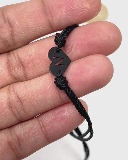 Personalized Men Bracelet, Initial heart charm Bracelet, gift for him, Gift boyfriend valentines, dad gifts, Couples gits, couples bracelet