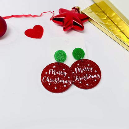 Merry Christmas earrings, Christmas earrings, dangle & drop earring, Christmas gift for her, holiday gift, stocking stuffer jewelry, gifts
