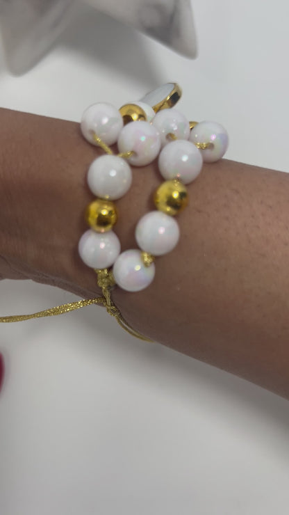 Handmade beads bracelet sets with Heart pendant