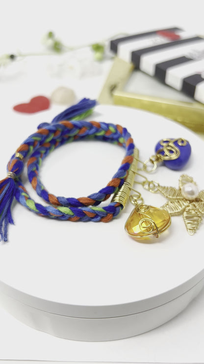 Braided Bracelet And Ceramic Heart Charm