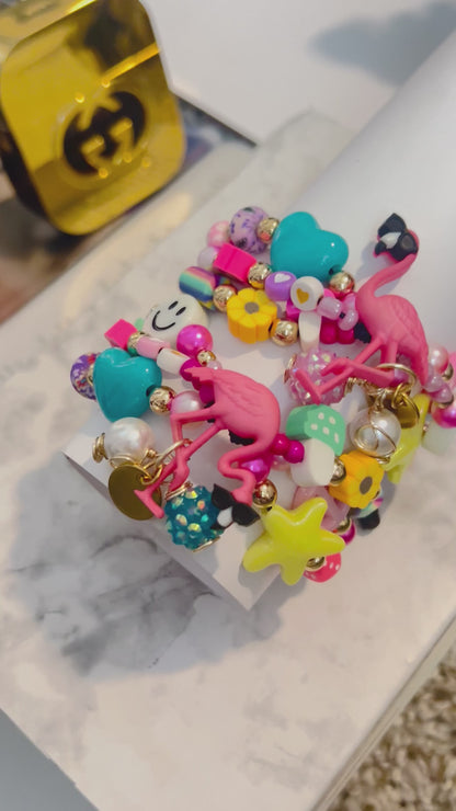 Colorful Summer Bracelet Set, Beads charms Bracelet,  Adjustable Bracelet For Women