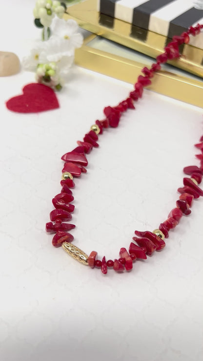 Chip Beads Necklace, Chip Choker Necklace