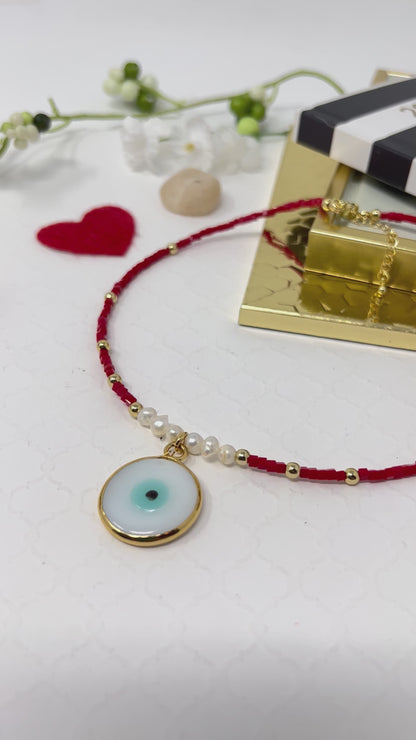 Evil Eye Cubic Beads Choker Necklace