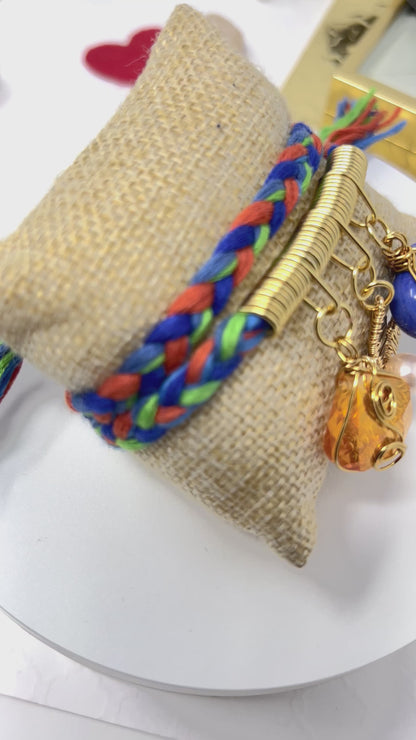 Braided Bracelet And Ceramic Heart Charm