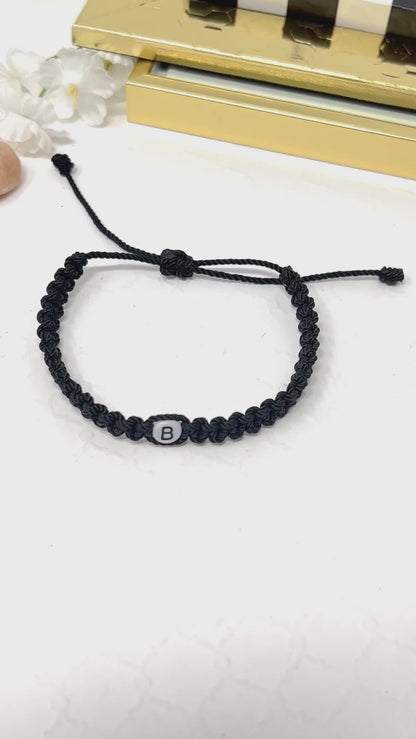 Custom initial Men Bracelet, Personalized name word Bracelet, couples bracelet, woven braided bracelet, fathers gift for him & boyfriend