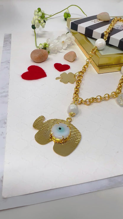 Gold Plated Elephant Pendant, Gold Necklace For Women, Gold Circle Chain