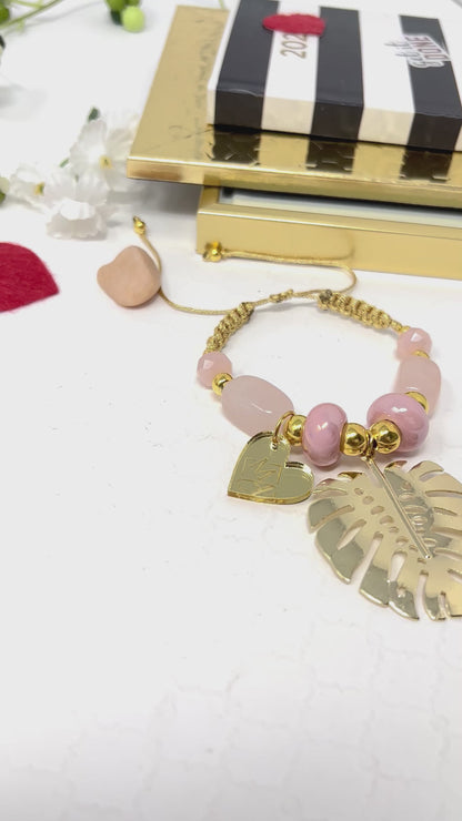 Adjustable Gold Plated Monstera Leaf Bracelet