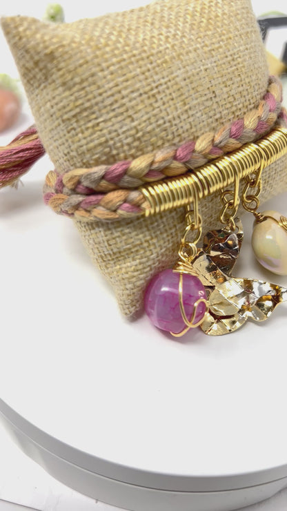 Butterfly And Heart Braid Bracelet