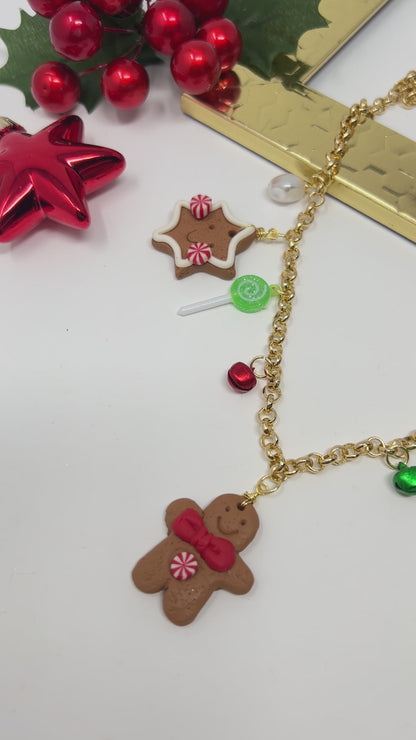 Build Your Own Custom Christmas Charm Necklace, Handmade Christmas gifts, multi charm necklace, paperclip necklace, simple gold necklace