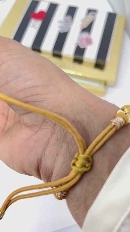 Gold Plated Monstera Leaf And Green Beads Bracelet