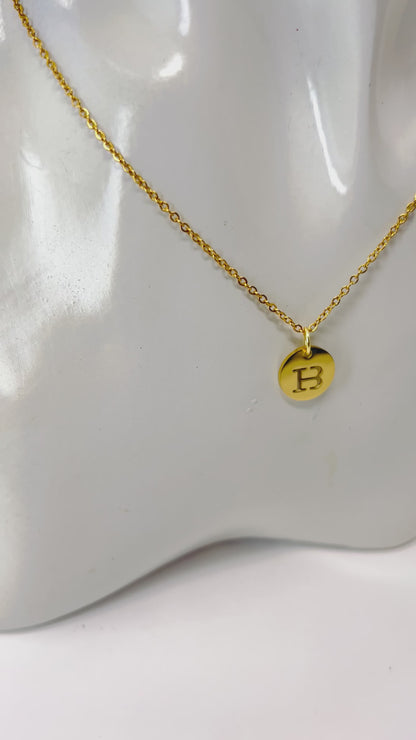14k gold initial necklace, dainty initial necklace, gold disc necklace, personalized jewelry, best gift for her