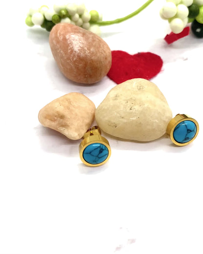 Stainless Steel Turquoise Stud Earrings, Post Earrings, Dainty earrings For Women