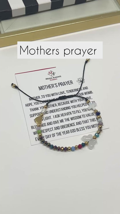 Mothers Prayer Bracelet, Mothers Bracelet, Mothers day Gift, Christian Bracelet, Cross Bracelet Women, String Bracelet, Religious Catholic Charm Bracelet, Beaded Bracelet (Copia)