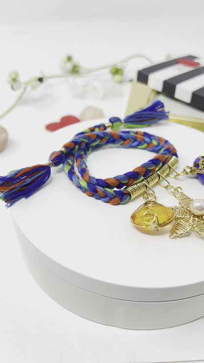 Braided Bracelet And Ceramic Heart Charm