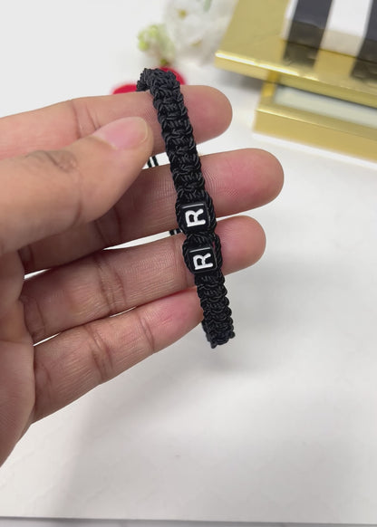 Custom initial Men Bracelet, Personalized name word Bracelet, couple bracelet, woven & braided bracelet, valentines gifts for him boyfriend